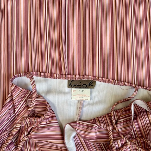 Lori M. | Vintage pink stripe ruffle dress size 10 medium - Picture 5 of 7